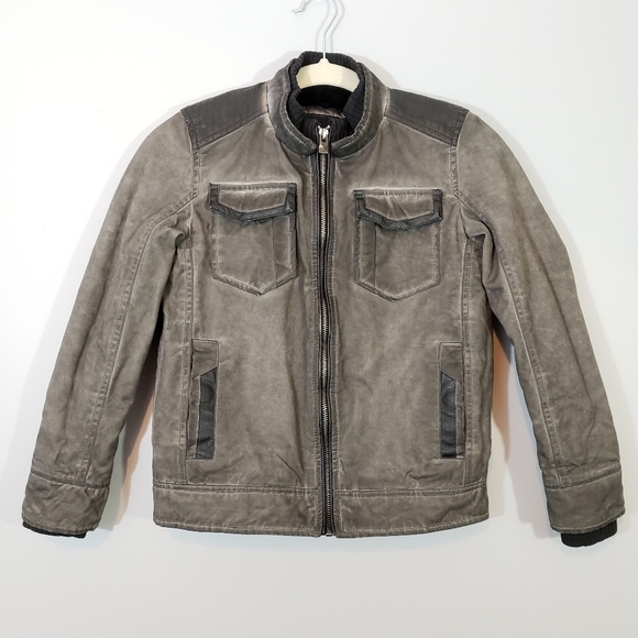 XRAY JEANS Boy's Distressed Wash Shearling Jacket - Picture 1 of 8